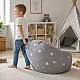 Children's Pouf Armchair GINGER HOME Little Stars, 100% Cotton, Gray Barbaron With Stars, 55x44x55 cm
