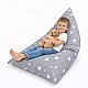 Детски Пуф Лежанка GINGER HOME Little Stars, 100% Памук, Сив Барбарон със Звезди, 127x81x76 см
