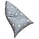 Детски Пуф Лежанка GINGER HOME Little Stars, 100% Памук, Сив Барбарон със Звезди, 127x81x76 см