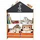Children’s Cabinet GINGER HOME, Shelf for Toys and Books with Black Writing Board, House, Wood