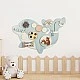 Children's Wooden Activity Board GINGER HOME, Dolphin for Wall, Montessori Busyboard, 59.6x39.5 cm