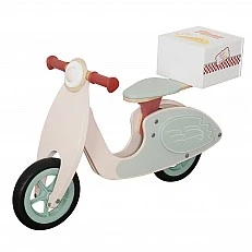 Children's Wooden Balance Bike GINGER HOME – Motorcycle with Pizza Box, 81×36×52 cm