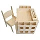 GINGER HOME Children's Wooden Desk with Adjustable Chair and Organizer, Montessori Drawing Table, Educational Set for Children, Natural Wood, 77x50x52 cm