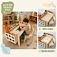 GINGER HOME Children's Wooden Desk with Adjustable Chair and Organizer, Montessori Drawing Table, Educational Set for Children, Natural Wood, 77x50x52 cm