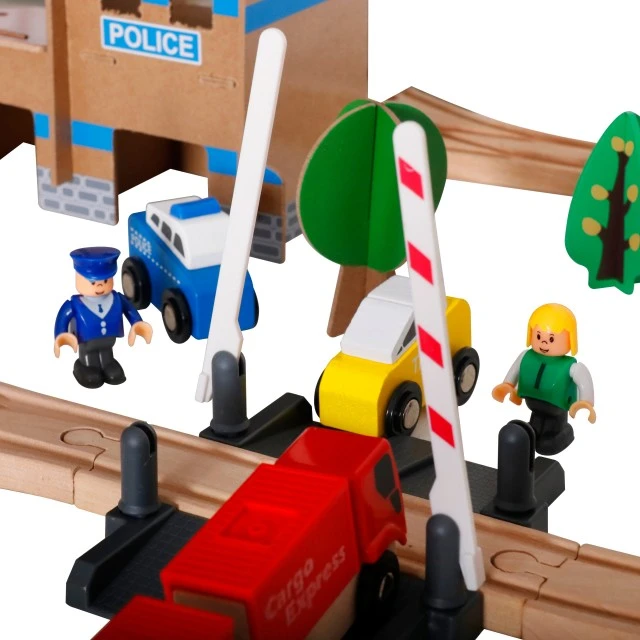 Children’s Wooden Train - Set of 88 parts with Battery Locomotive