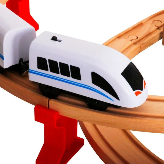 Children’s Wooden Train - Set of 88 parts with Battery Locomotive