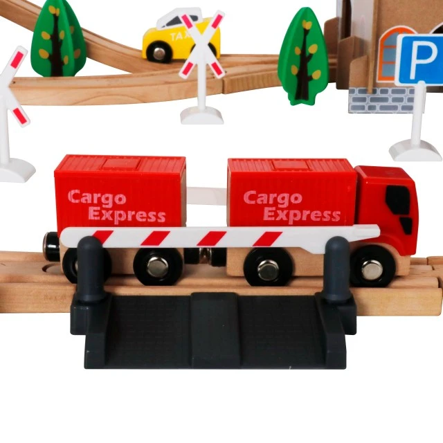 Children’s Wooden Train - Set of 88 parts with Battery Locomotive