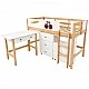 Детско Комбинирано Легло GINGER HOME CHERRY с Бюро, Скрин, Шкаф и Подматрачна Рамка, 90x200 см