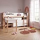 Детско Комбинирано Легло GINGER HOME CHERRY с Бюро, Скрин, Шкаф и Подматрачна Рамка, 90x200 см