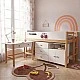 Детско Комбинирано Легло GINGER HOME CHERRY с Бюро, Скрин, Шкаф и Подматрачна Рамка, 90x200 см