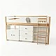 Children's Combined Bed GINGER HOME DINO with Shelves, Wardrobe, Chest of Drawers and Mattress Frame, 90x200 cm
