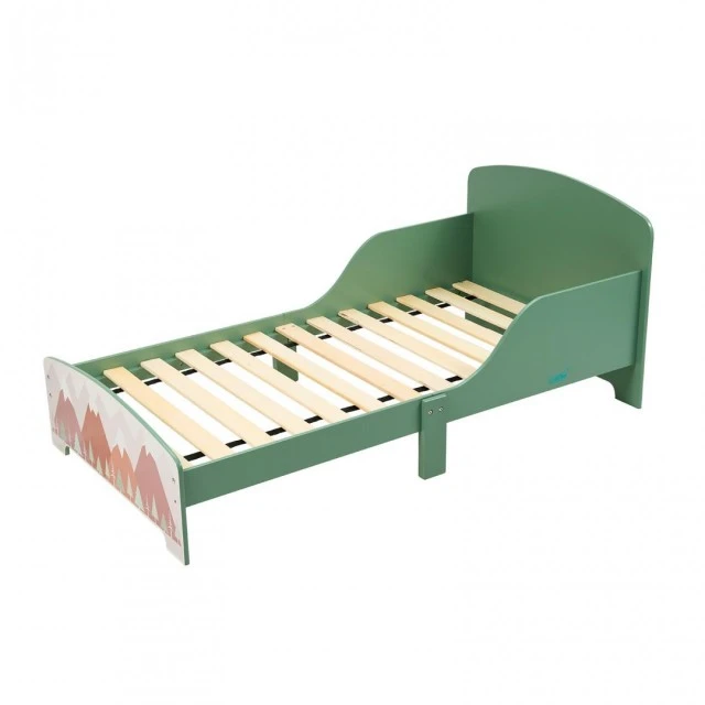 Children’s bed GINGER HOME, fall protection, wooden, bed base 70 x 140 cm, FOREST