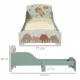 Детско Легло GINGER HOME, Защита от Падане, Дървено, Подматрачна Рамка 70х140 см, FOREST