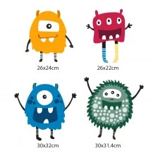Set of 4 MONSTER stickers for decorating a children's room, wall, window, furniture