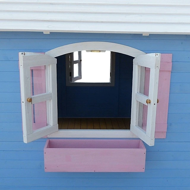 Large Wooden Children's House with Veranda GINGER HOME, 194x229x210 cm, for Outdoor Games and Entertainment