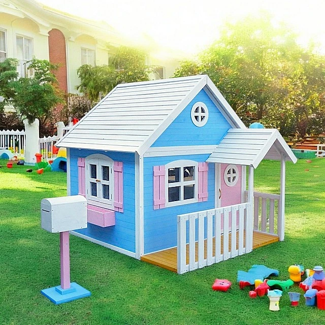 Large Wooden Children's House with Veranda GINGER HOME, 194x229x210 cm, for Outdoor Games and Entertainment