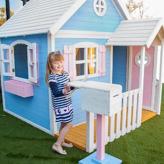 Large Wooden Children's House with Veranda GINGER HOME, 194x229x210 cm, for Outdoor Games and Entertainment