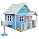 Голяма Дървена Детска Къща с Веранда GINGER HOME, 194x229x210 см, за Игри и Забавления на Открито
