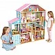 Large Children's Wooden Dollhouse GINGER HOME Grand Villa, 4 Floors, 28 Furniture and Accessories, Multiple Furnished Rooms, Open Design, 119x31.5x122.5 cm