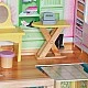 Large Children's Wooden Dollhouse GINGER HOME Grand Villa, 4 Floors, 28 Furniture and Accessories, Multiple Furnished Rooms, Open Design, 119x31.5x122.5 cm