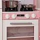 Large Children's Wooden Kitchen GINGER HOME, Corner with Sink with Running Water, Sound and Light, Refrigerator, Microwave, Washing Machine, Window, Curtains and Accessories, 134x80x99 cm