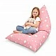 Children's Pouf Lounger GINGER HOME Little Stars, 100% Cotton, Pink Barbaron with Stars, 127x81x76 cm