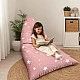 Children's Pouf Lounger GINGER HOME Little Stars, 100% Cotton, Pink Barbaron with Stars, 127x81x76 cm