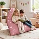 Children's Pouf Lounger GINGER HOME Little Stars, 100% Cotton, Pink Barbaron with Stars, 127x81x76 cm