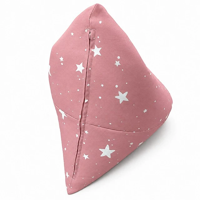 Children's Pouf Lounger GINGER HOME Little Stars, 100% Cotton, Pink Barbaron with Stars, 127x81x76 cm