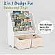 Children's Wooden Organizer with Bookshelf and Toy Storage Boxes