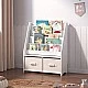 Children's Wooden Organizer with Bookshelf and Toy Storage Boxes