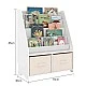 Children's Wooden Organizer with Bookshelf and Toy Storage Boxes