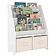 Children's Wooden Organizer with Bookshelf and Toy Storage Boxes