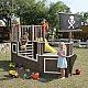 Детска Дървена Катерушка Пиратски Кораб с Пързалка и Пясъчник GINGER HOME – За Двор и Градина, 310×320×180 см