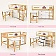 GINGER HOME CHERRY Children's Room Set with Combined Bed 90x200 cm, Desk, Chest of Drawers, Cabinet and Three-Wing Wardrobe, White, Pink and Natural Wood