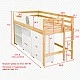 GINGER HOME DINO Children's Room Furniture Set with Combined Bed 90x200 cm, Wardrobe, Cabinets, Chest of Drawers, Shelves and Mattress Frame, White, Green and Natural Wood