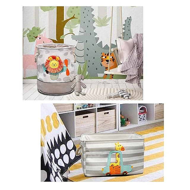 Кош за Играчки, Дрехи, Пране, Сгъваем, с Удобни Дръжки, за Детска стая, Спалня, Дневна - Лъвче
