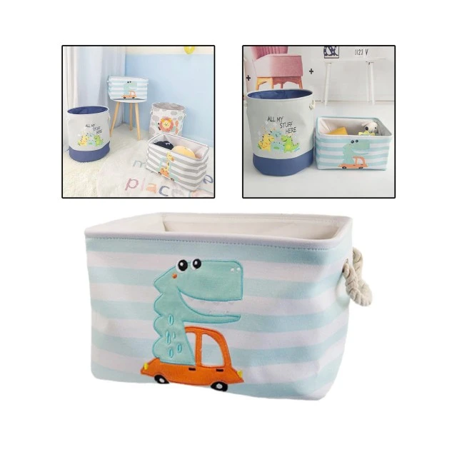 Storage Box for Toys, Clothes, Cosmetics, Foldable, with Convenient Handles, for Children’s Room, Bedroom, Living Room - Dinosaur