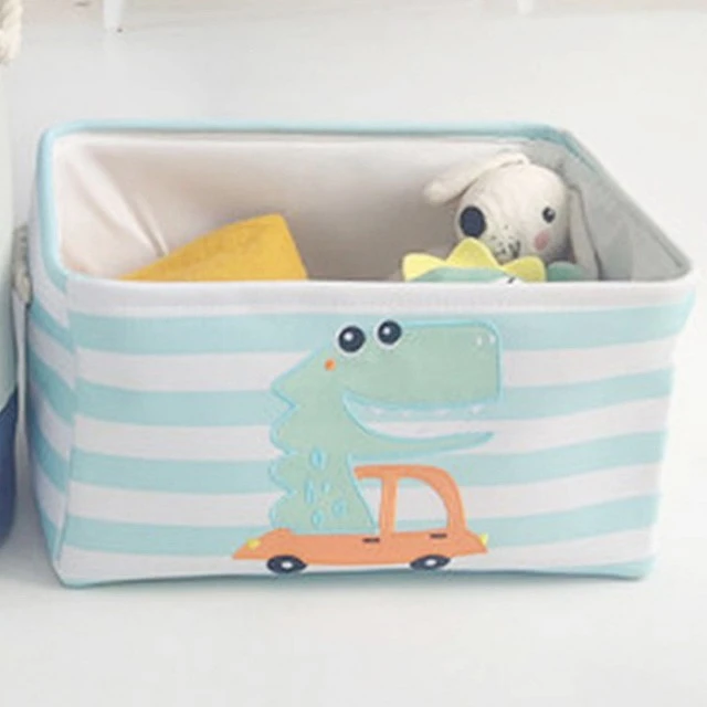 Storage Box for Toys, Clothes, Cosmetics, Foldable, with Convenient Handles, for Children’s Room, Bedroom, Living Room - Dinosaur
