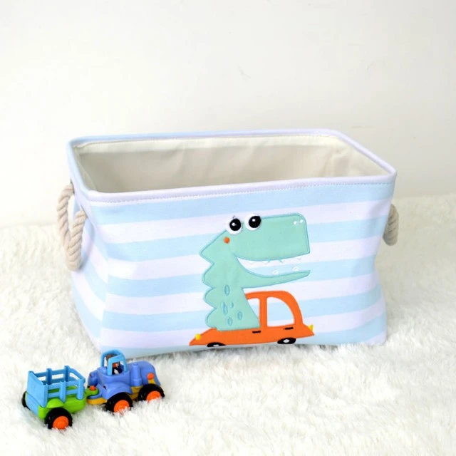 Storage Box for Toys, Clothes, Cosmetics, Foldable, with Convenient Handles, for Children’s Room, Bedroom, Living Room - Dinosaur