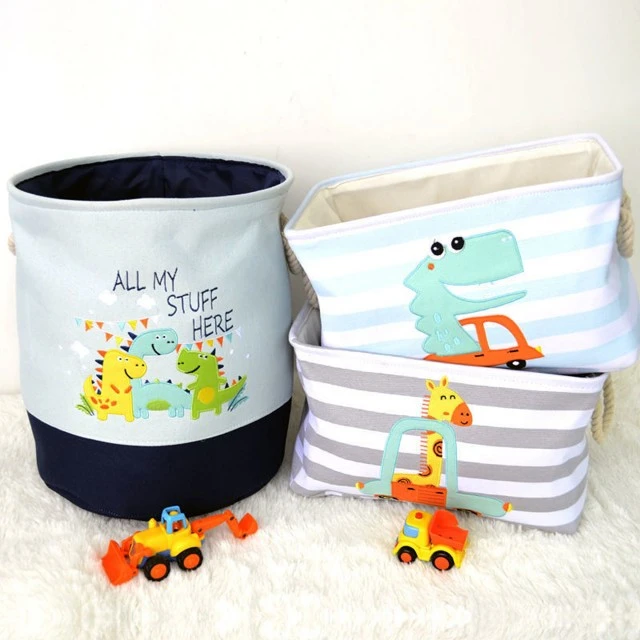 Storage Box for Toys, Clothes, Cosmetics, Foldable, with Convenient Handles, for Children’s Room, Bedroom, Living Room - Dinosaur