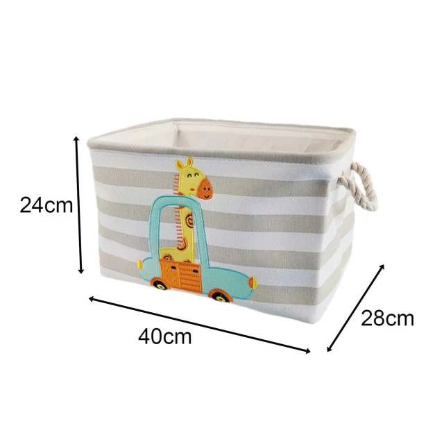 Storage Box for Toys, Clothes, Cosmetics, Foldable, with Convenient Handles, for Childrens Room, Bedroom, Living Room - Giraffe