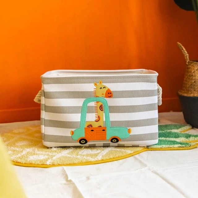Storage Box for Toys, Clothes, Cosmetics, Foldable, with Convenient Handles, for Childrens Room, Bedroom, Living Room - Giraffe