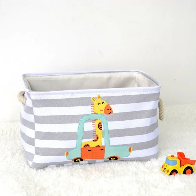 Storage Box for Toys, Clothes, Cosmetics, Foldable, with Convenient Handles, for Childrens Room, Bedroom, Living Room - Giraffe