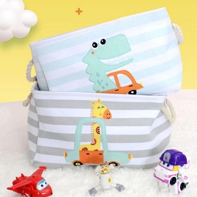 Storage Box for Toys, Clothes, Cosmetics, Foldable, with Convenient Handles, for Childrens Room, Bedroom, Living Room - Giraffe
