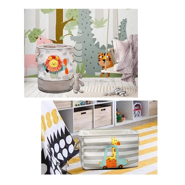 Storage Box for Toys, Clothes, Cosmetics, Foldable, with Convenient Handles, for Childrens Room, Bedroom, Living Room - Giraffe