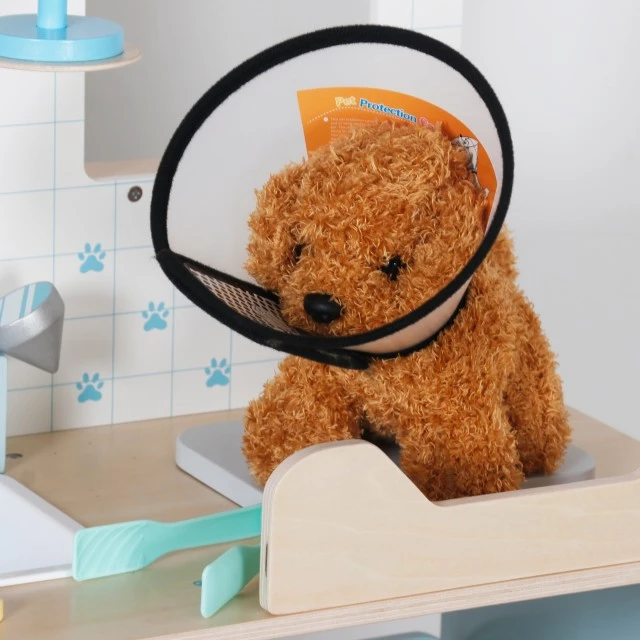 Children’s Veterinary Clinic Toy GINGER HOME – Wooden Veterinary Center with Accessories and Plush Dog, 89×57×30 cm