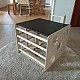 Montessori Set 2 in 1 GINGER HOME, Children's Table with Chair and Climbing Cube, Active Play Table, Natural Wood, 57x50x55 cm