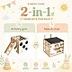 Montessori Set 2 in 1 GINGER HOME, Children's Table with Chair and Climbing Cube, Active Play Table, Natural Wood, 57x50x55 cm