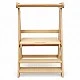 Монтесори Кула за Деца GINGER HOME, Сгъваемо Помощно Столче за Кухня, Learning Tower, Безопасна Детска Стълба, Масивно Натурално Дърво, 51x47x91.5 см